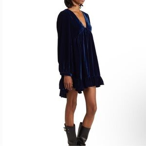 Free People Estella Velvet Minidress Oceana Size XS, NWT